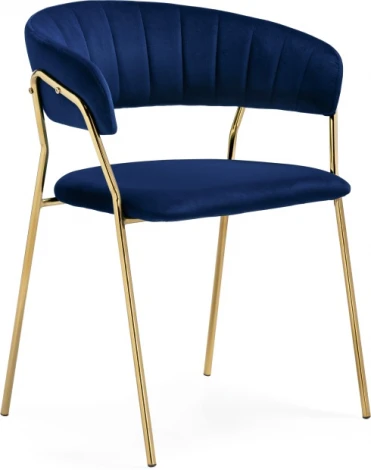 Стул на металлокаркасе Woodville Kamelia 1 dark blue / gold