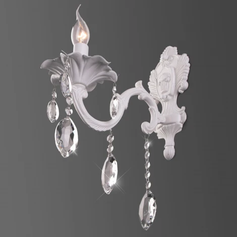 Бра Eurosvet Veletta 10108/1 белый/прозрачный хрусталь Strotskis (220V, хрусталь Strotskis, подвески, свеча)