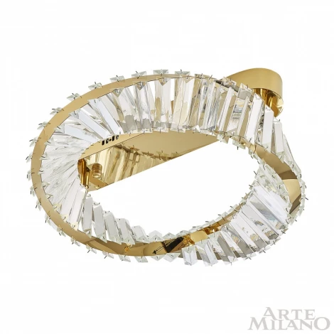 Потолочный светильник круглый Arte Milano Venezia 316223/D400 GD (регулировка яркости, LED, 220V, хрусталь, пульт управления, круглые)