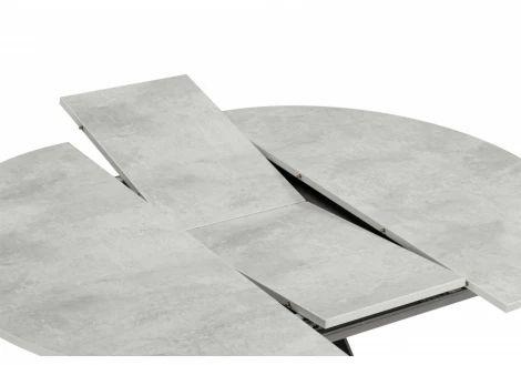 Кухонный стол Woodville Карпер 90(120) бетон метрополитан / черный матовый