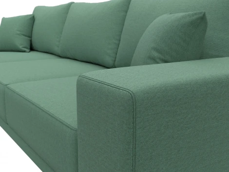 Диван угловой Льюес левый (Зеленый/Рогожка) Лига Диванов арт.124722L