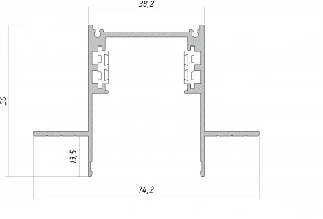 Шинопровод встраиваемый 2,5м Ulight 0611110