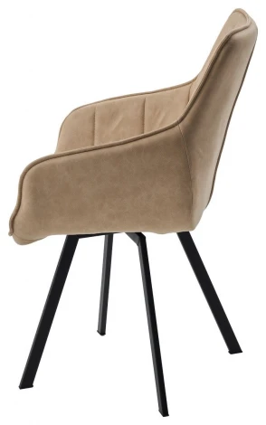 Стул СОЛИС 360 град. поворот. Федерика Бежевый, иск.замша / черный каркас M-City 64746