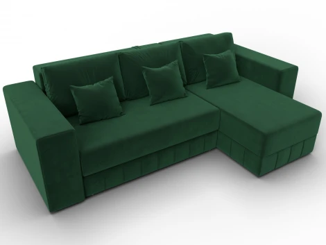 Диван угловой Лига-076 угол универсальный (ДСП/Пластик/Велюр/Зеленый) Лига Диванов 129842