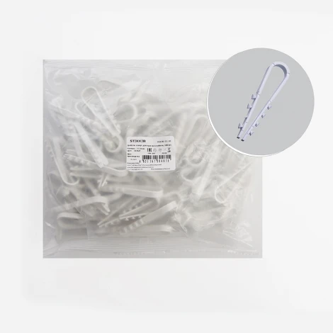 Дюбель-хомут для круглого кабеля (11-18мм) белый 100 шт. Stekker 39332