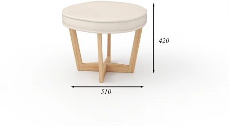 Пуф Arsko Вильсон молочный велюр