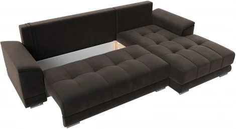 Диван угловой НордСтар правый угол (Коричневый/Велюр) Лига Диванов арт.121109