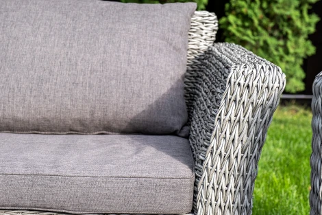 "Капучино" диван из искусственного ротанга (гиацинт) двухместный, цвет серый 4SIS арт.УТ-00003002