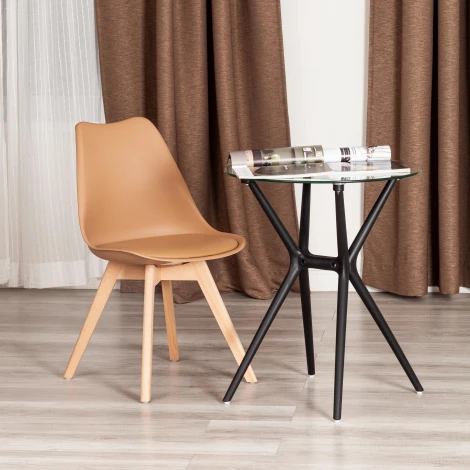 Стул TULIP (mod. 73-1) / 2 шт. в упаковке Tetchair (Дерево,Пластик,Экокожа/Бежевый) арт.24368