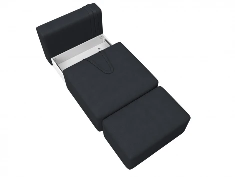 Модули диван и пуф Лига-060 НПБ (ЛДСП,Брус,Фанера,Замша/Темно-серый) Лига Диванов 129597