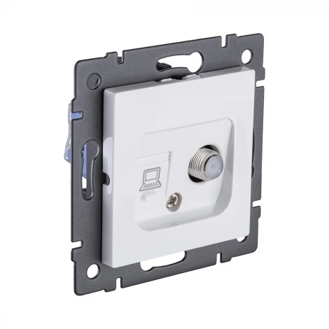 Розетка двойная спутниковая SAT + RJ45 белый Kollinger REA-022WH для Aspekt, Eleganz, Reflex