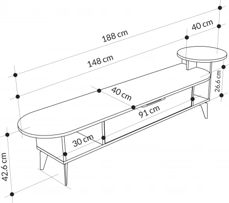 ТВ тумба ADA TV STAND (Дерево/Белый) LEVE