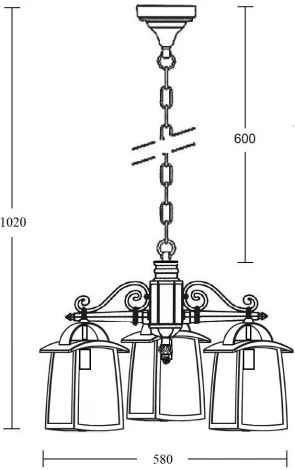Уличный светильник подвесной Oasis Light FRANKFURT I 27370 3 02 Bl