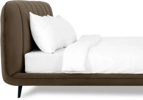 Кровать Amsterdam ОГОГО (арт.564357), (Велюр/Коричневый)