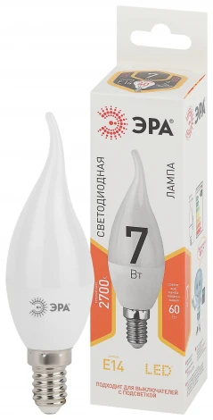 Лампочка светодиодная E14 7W ЭРА LED BXS-7W-827-E14