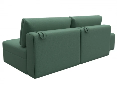 Диван прямой модульный с пуфом Лига-060 НПБ (ЛДСП,Брус,Фанера/Пластик/Рогожка/Зеленый) Лига Диванов 129678
