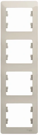 Рамка на 4 поста (молочный) Systeme Electric Glossa GSL000908