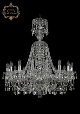 Подвесная большая люстра Art Classic 11.25 11.25.16.300.XL-92.Cr.Sp (220V, хрусталь, на цепи, подсвечник, свеча)