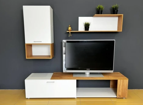 Готовая гостиная Одди (Одди белый / дуб золотой) Woodville арт.554967