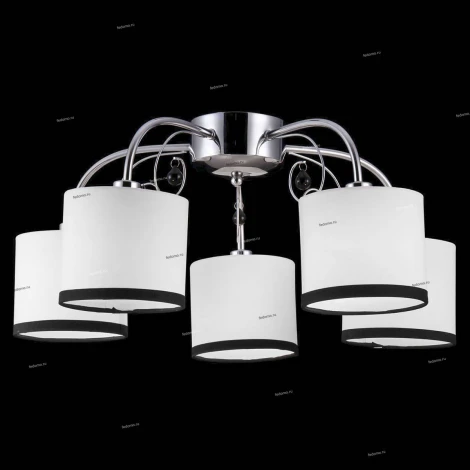 Люстра потолочная Natali Kovaltseva Girona, 5 плафона, хром с белым и черным