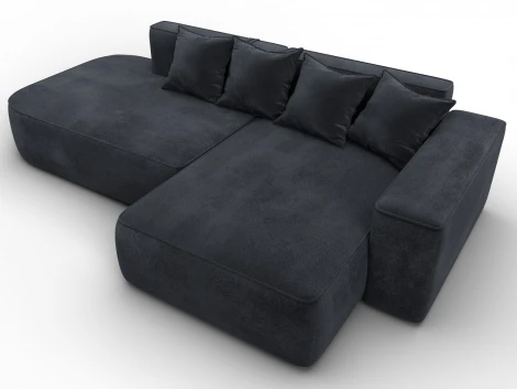 Диван угловой Лига-065 угол правый (ДСП/Пластик/Велюр/Темно-серый) Лига Диванов 129810