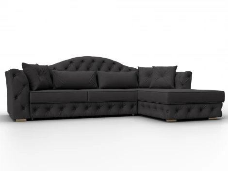 Диван угловой Артис правый угол (Брус,Рейка,Замша/Коричневый) Лига Диванов 128040