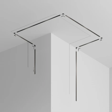 Шинопровод низковольтный 3 метра 220V встраиваемый под ГКЛ 12,5мм черный Maytoni Technical Busbar trunkings Exility X TRX239-423.12B