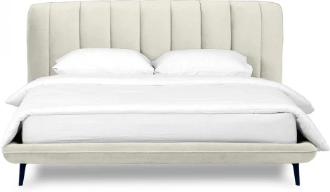 Кровать Amsterdam 1800 ОГОГО (арт.583351), (Велюр/Белый)