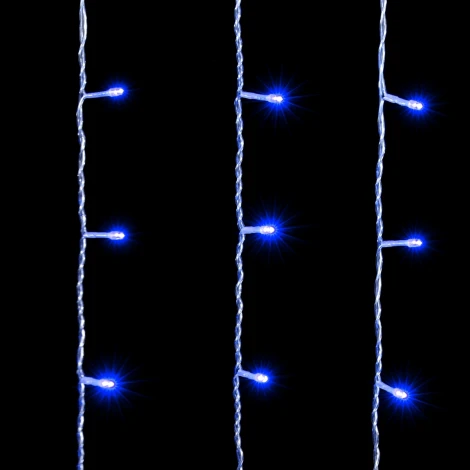 Гирлянда Занавес 1 x 9 м Синий 220В, 900 LED, Провод Прозрачный ПВХ, IP54