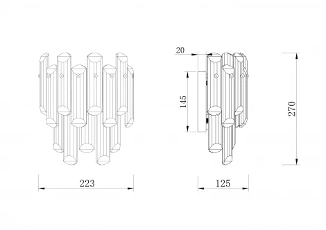 Бра Maytoni Flare DIA200WL-02G (220V, хрусталь)