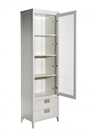 151SV-000021 Шкаф-витрина 1 стеклянный фасад с тумбой прикроватной с 2-мя ящиками Garda Decor