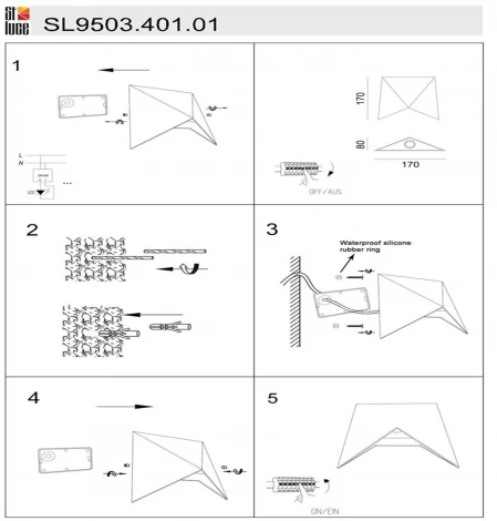 Настенный светильник уличный Canneto SL9503.401.01