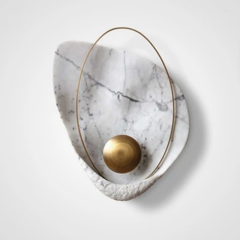 Настенный светильник (бра) Clam белый Мрамор ImperiumLoft Clam01 (133214-22) (LED, 220V)