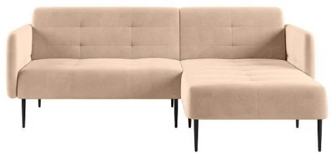 Monaco диван-кровать с шезлонгом, с подлокотниками, бархат бежевый 5 Top Concept арт.13008