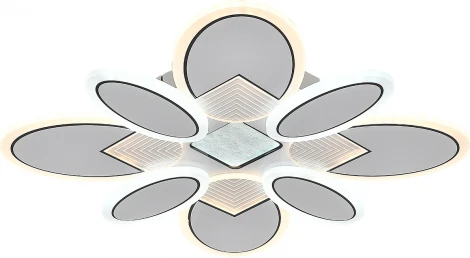 Потолочная люстра светодиодная Escada Dune 85Вт, с ПДУ металл/акрил, белый/чёрный (регулировка яркости, 220V)