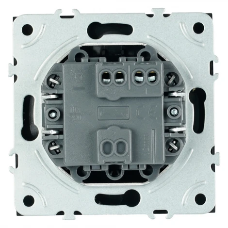 Выключатель одноклавишный самовозвратный (черный уголь, soft touch) Stekker Эмили 50326