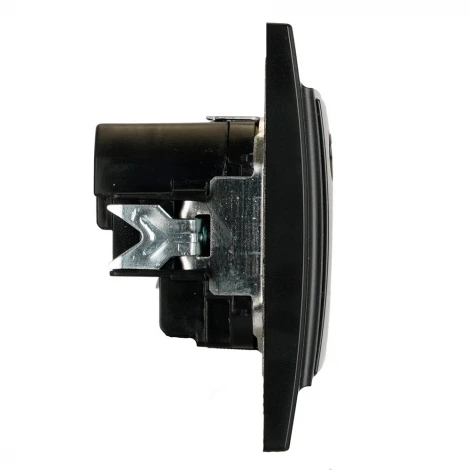 Розетка с заземлением и USB Type A+С (черный) Stekker Эрна 50078