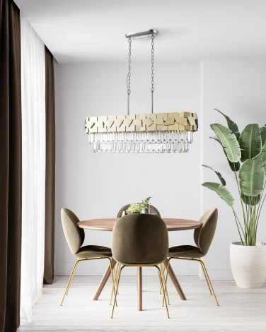 Подвесная люстра каскадная Simple Story 1031 1031-7PL (220V, хрусталь, подвески, на цепи)