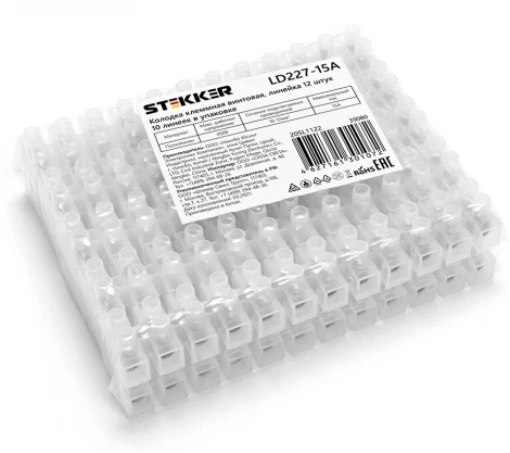 Клемма винтовая 12 пар Stekker 39080