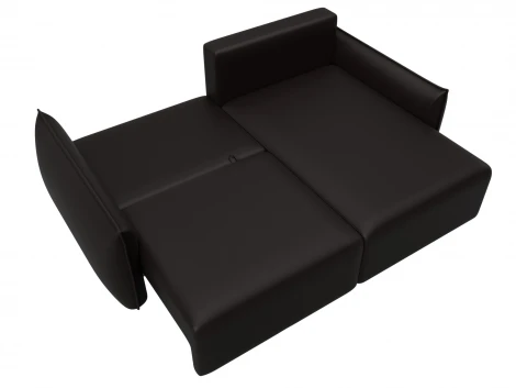 Диван угловой Лига-051 НПБ угол универсальный (ЛДСП,Брус,Фанера/Пластик/Экокожа/Коричневый) Лига Диванов 129887