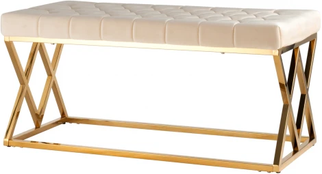 Банкетка Stool Group ИНСИГНИЯ велюр бежевый сталь золото УТ000001877