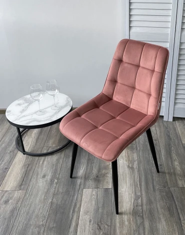 Стул CHIC BLUVEL-52 розовый / черный каркас