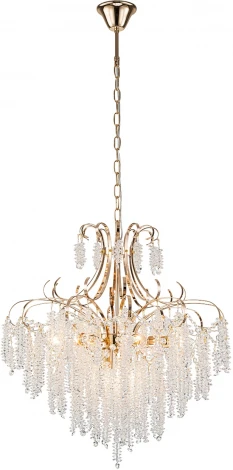 Подвесная люстра Escada Favero 2108/8P 8х40Вт E14, металл/хрусталь, золото/прозрачный (220V, на цепи)