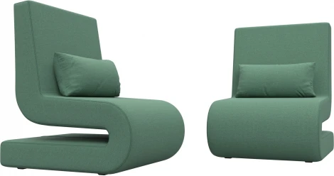 Кресло Волна (2 шт.) (Зеленый/Рогожка) Лига Диванов арт.125042