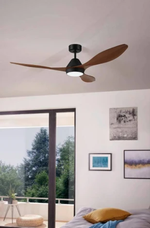 Потолочная люстра светодиодная с вентилятором и пультом управления Eglo ANTIBES 35073