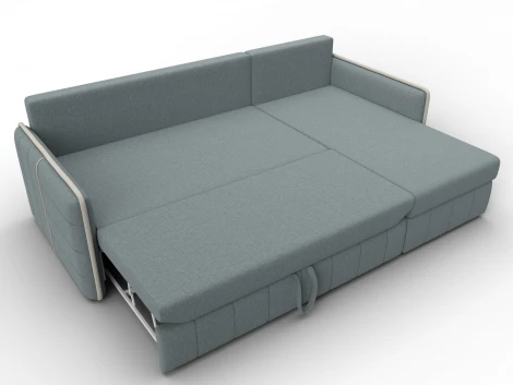 Диван угловой Лига-078 угол универсальный (ДСП/Пластик/Рогожка/Серый,Бежевый) Лига Диванов 130981