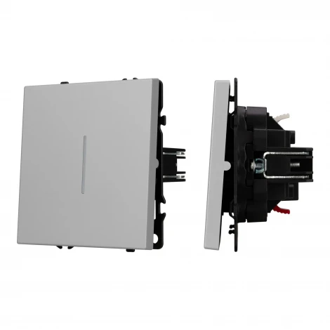 Механизм выключателя одноклавишный проходной LED SWT-NOBE-MKP1-SFPL-L-IS (230V, 10A) (Arlight, Никель) 059431
