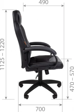 Игровые кресла CHAIRMAN GAME 17 (Пластик,Экокожа/Черный,Серый)