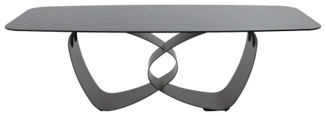 Стол ТОВЕ (TOVE) 240 цвет ЧЕРНЫЙ (GREY), стекло BUBBLE / Шоколадное золото ®DISAUR M-City 64662