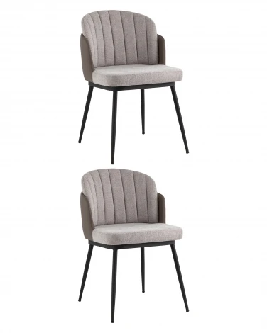 Стул Пенелопа рогожка серый с серой экокожей 2 шт. Stool Group арт.УТ000041044